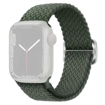 3 2 1 38mm Watch Band Braided Nylon Strap - Dark Olive Green - Image 2