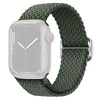 3 2 1 38mm Watch Band Braided Nylon Strap - Dark Olive Green - Thumbnail 2