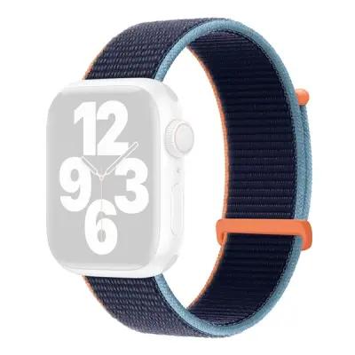 KALEBOL Nylon Watch Band for Apple Watch Series 10 Ultra 9 8 7 SE 6 5 4 3 2 1 46mm 49mm 45mm 44mm 42mm Wrist Strap - Deep Navy Blue - Image 2