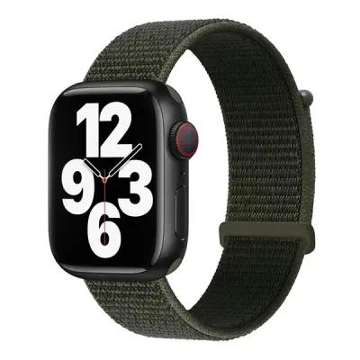 KALEBOL Nylon Watch Band for Apple Watch Series 10 Ultra 9 8 7 SE 6 5 4 3 2 1 46mm 49mm 45mm 44mm 42mm Wrist Strap - Army Green - Image 1