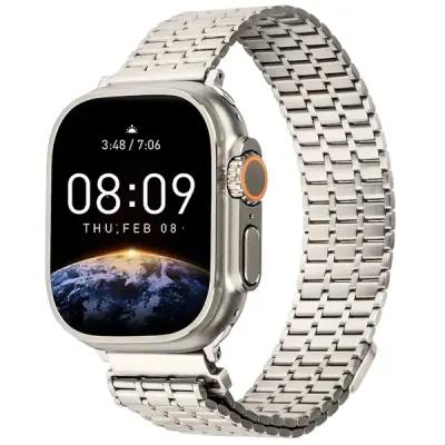 LEMONDA Magnetic Strap For Apple Watch Series 10 Ultra 9 8 7 SE 6 5 4 3 2 1 46mm 49mm 45mm 44mm 42mm Metal Watch Band - Starlight - Image 3