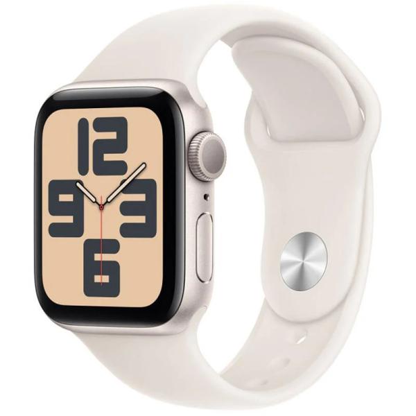 Apple Watch SE 3 GPS 40mm Starlight Aluminium Case with Starlight Sport Band - M/L  (MEH54RK/A) - Image 1