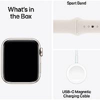 Apple Watch SE 3 GPS 40mm Starlight Aluminium Case with Starlight Sport Band - M/L  (MEH54RK/A) - Thumbnail 3