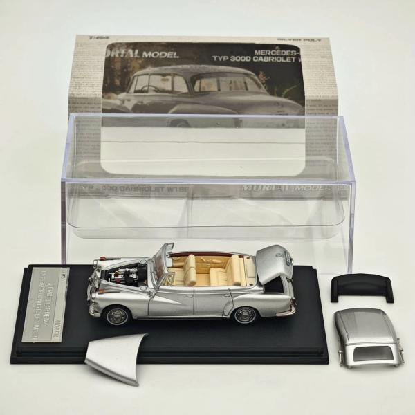 საკოლექციო მანქანა Mortal 1:64 Mercedes-Benz 300D Cabriolet W189 Silver - Image 4