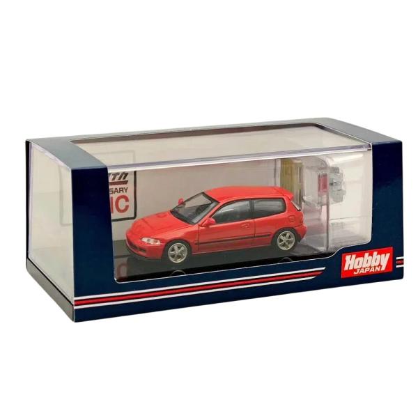 საკოლექციო მანქანა Hobby Japan 1:64 Civic (EG6) Customized Version with Engine Display Red - Image 5