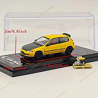 საკოლექციო მანქანა Hobby Japan 1:64 Civic (EG6) Customized Version with Engine Display Yellow - Thumbnail 6