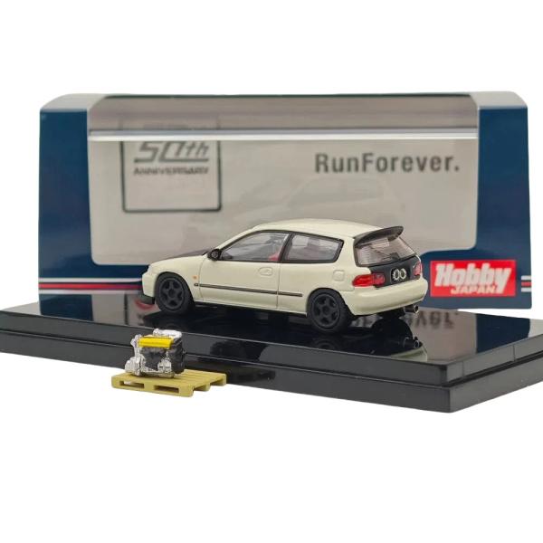 საკოლექციო მანქანა Hobby Japan 1:64 Civic (EG6) Customized Version with Engine Display White - Image 2