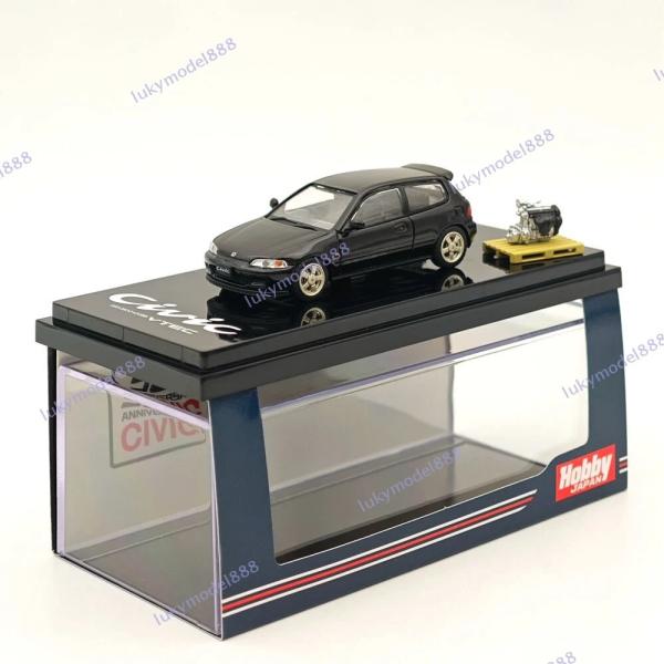 საკოლექციო მანქანა Hobby Japan 1:64 Civic (EG6) Customized Version with Engine Display Black - Image 2