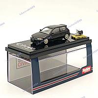 საკოლექციო მანქანა Hobby Japan 1:64 Civic (EG6) Customized Version with Engine Display Black - Thumbnail 2
