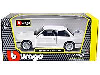 საკოლექციო მანქანა 1:24 Bburago 1988 BMW 3 Series M3 E30 White 