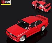 საკოლექციო მანქანა 1:24 Bburago 1988 BMW 3 Series M3 E30 Red - Thumbnail 2